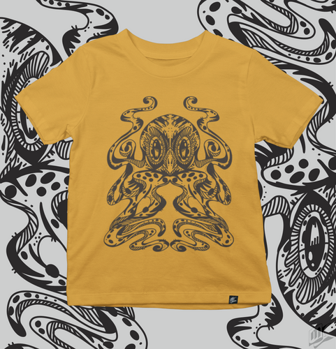 Organic yellow octopus t shirt